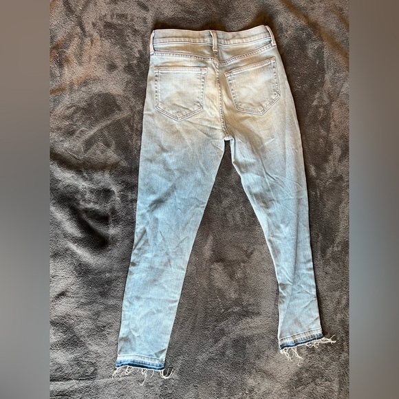 New L’AGENCE Jeans Frayed Raw Hem Light Wash Straight Leg Ankle Size 25 - Picture 4 of 5